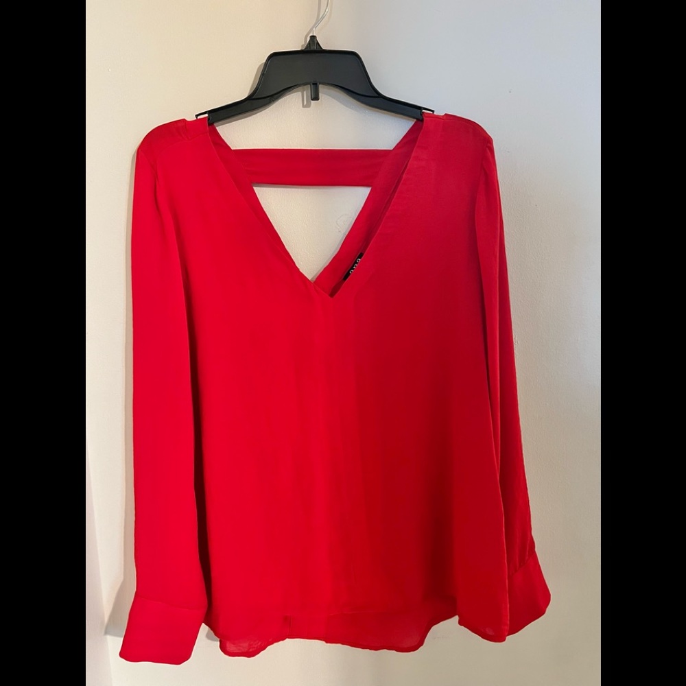 Red long sleeve blouse by Ana